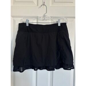 Mondetta Black Perforated Pleated Tennis Skirt Athletic Skort Women's M